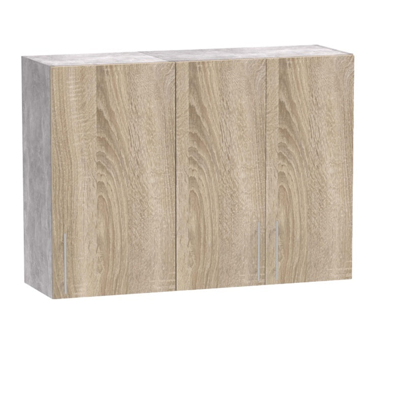 Кухненски шкаф Festa  меламин в цвятсонома и кухненски плот в светло сив цвят 100x60x85см