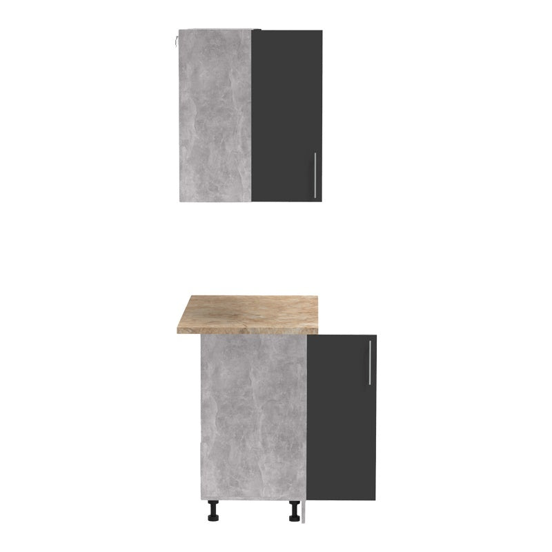 Кухненски шкаф Festa  меламин в тъмносиво и цвят sonoma, работна маса 100x60x85см