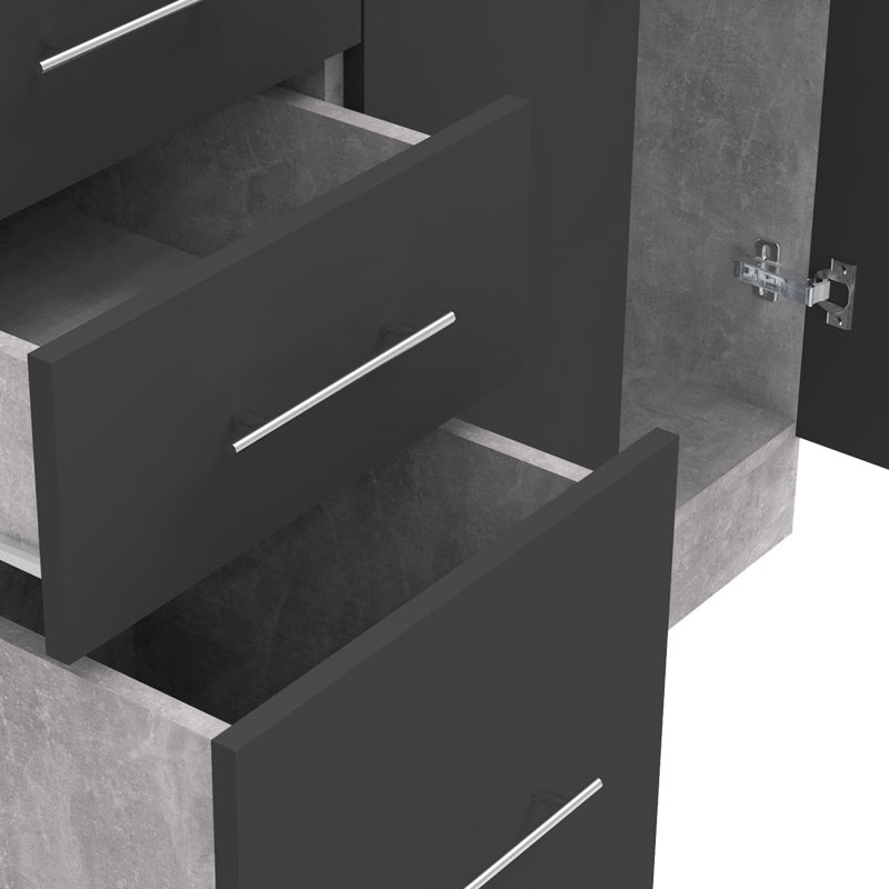 Кухненски шкаф Festa  меламин в тъмносиво и цвят sonoma, работна маса 100x60x85см