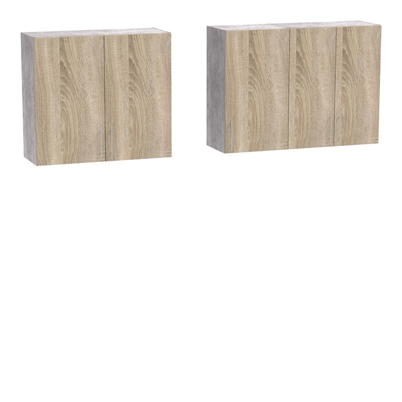 Кухненски шкаф Festa меламин в цвят сонома и работна маса в светло сив цвят 160x60x85см