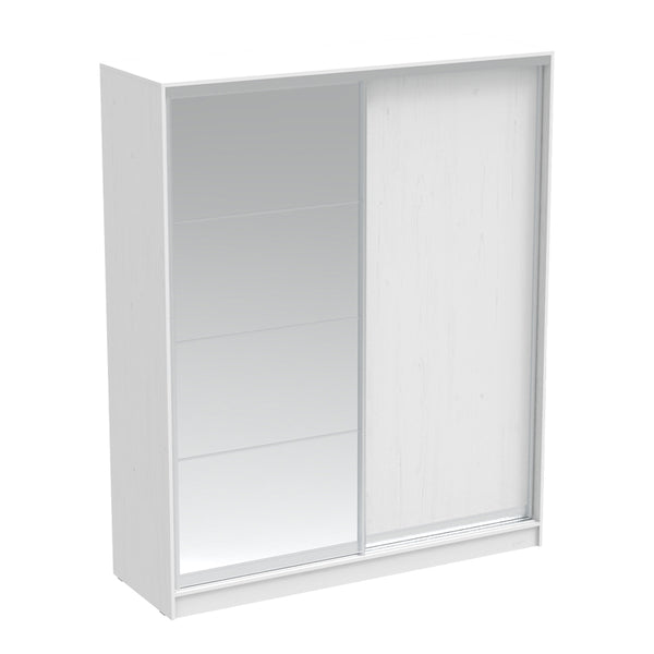 Двукрилен гардероб APARADOR с огледало бял цвят 180x60x220см