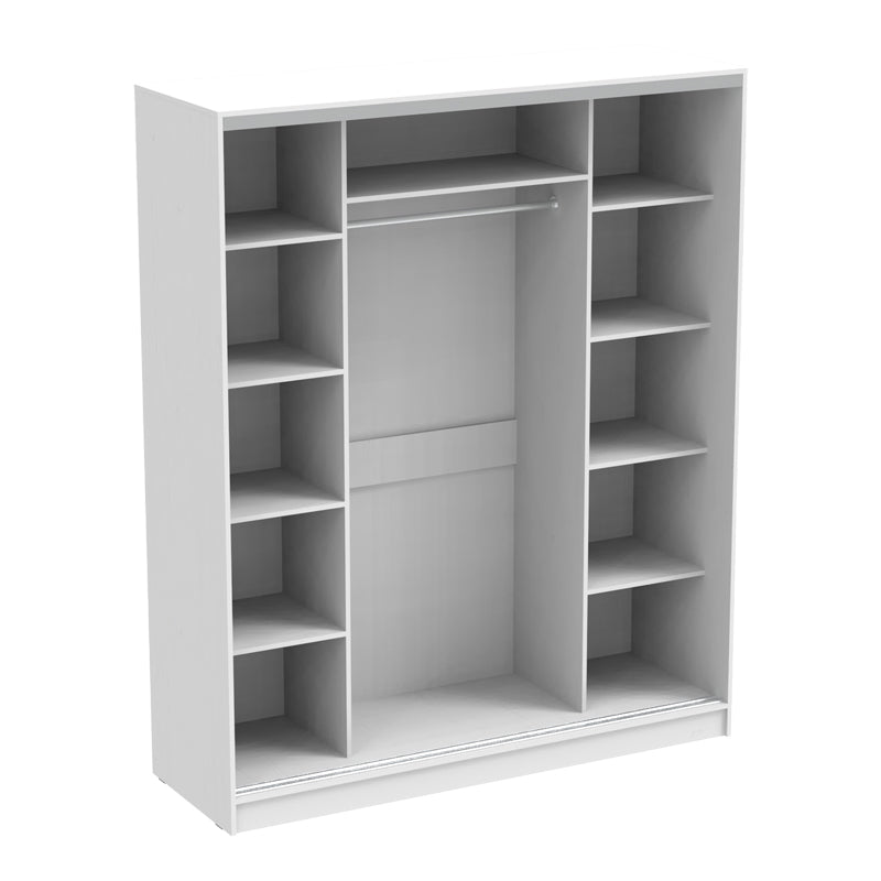 Двукрилен гардероб APARADOR с огледало бял цвят 180x60x220см