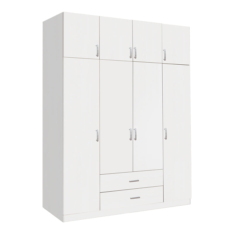 Четирикрилен гардероб ROYAL с чекмеджета в бял нюанс 200x58x230см