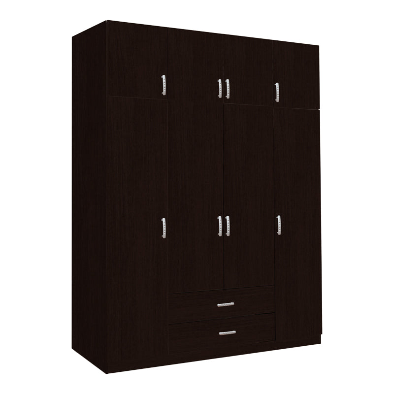Четирикрилен гардероб ROYAL с чекмеджета в нюанс венге 200x58x230см