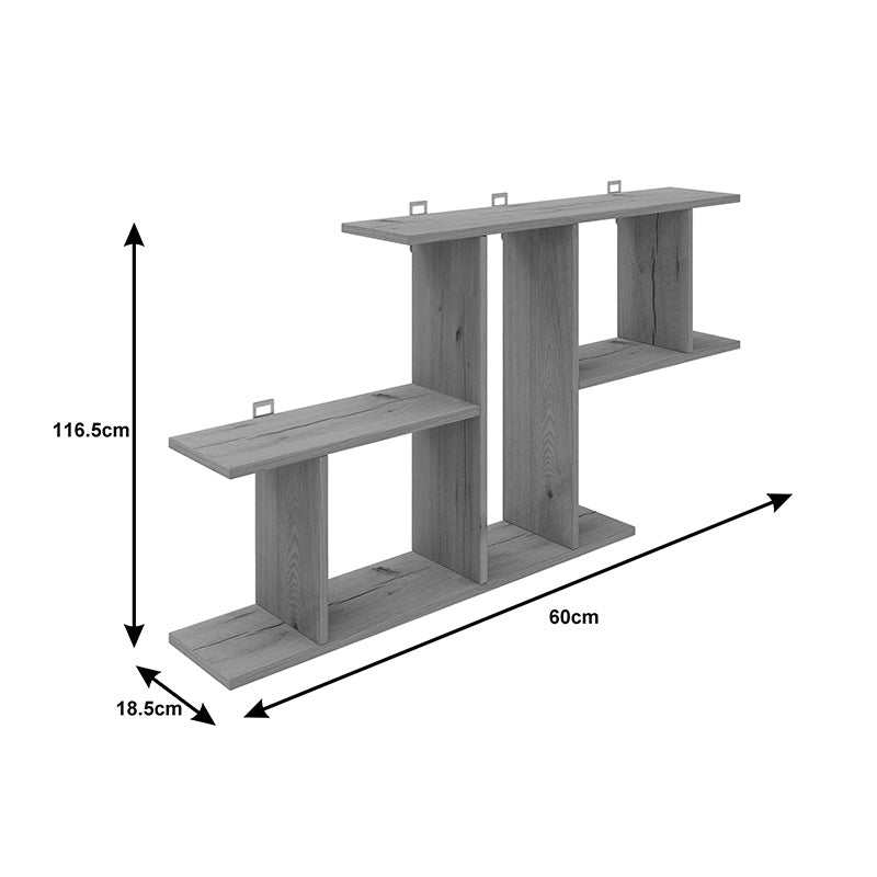 Стенен рафт Vertoura бял цвят 116x18.5x60см