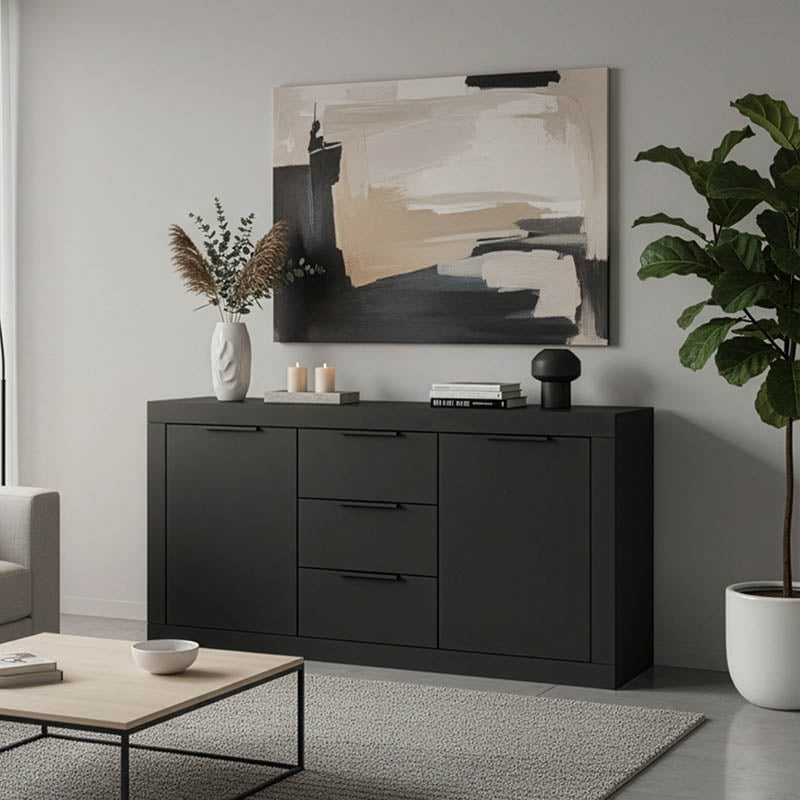 Бюфет DOHA в цвят антрацит 150x45x80.5cm