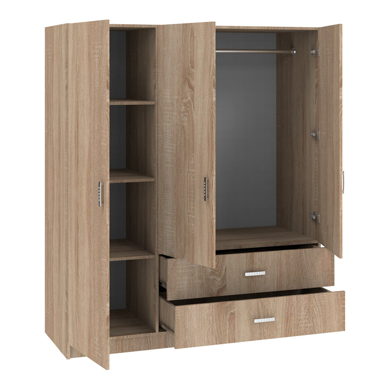 Трикрилен гардероб ROYAL сонома 150x58x177 см