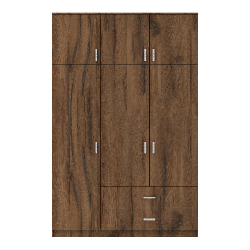 Трикрилен гардероб ROYAL с чекмеджета в цвят орех-дъб 150x58x230см