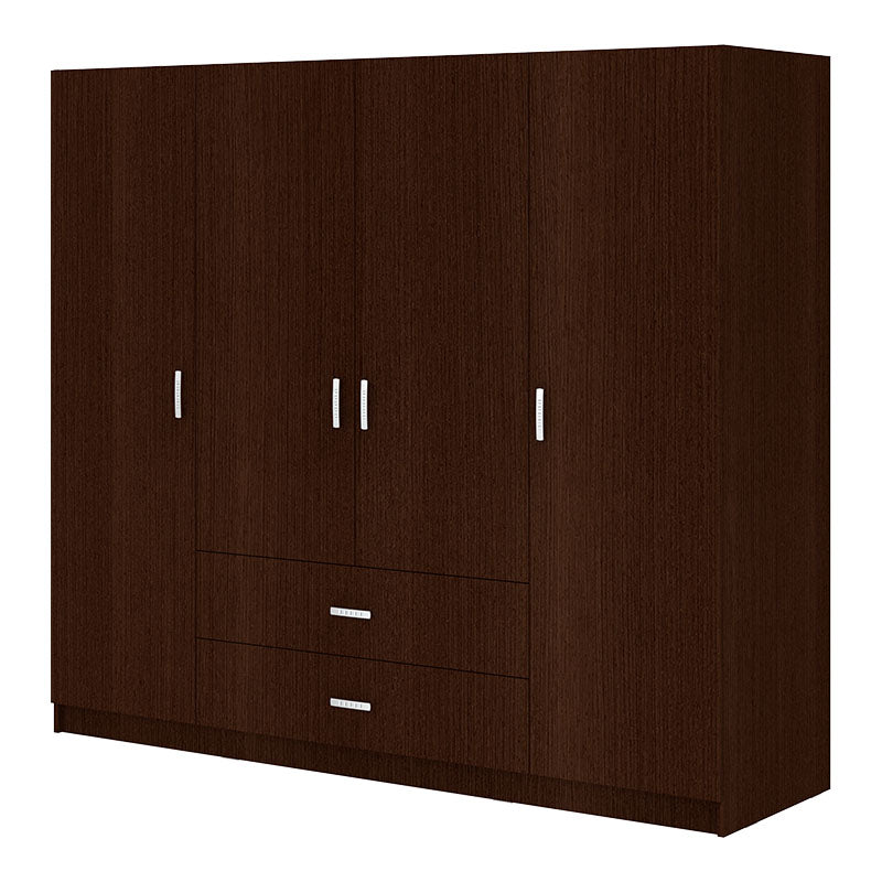 Гардероб ROYAL с четири крила, чекмеджета и лофт венге 200x58x230см