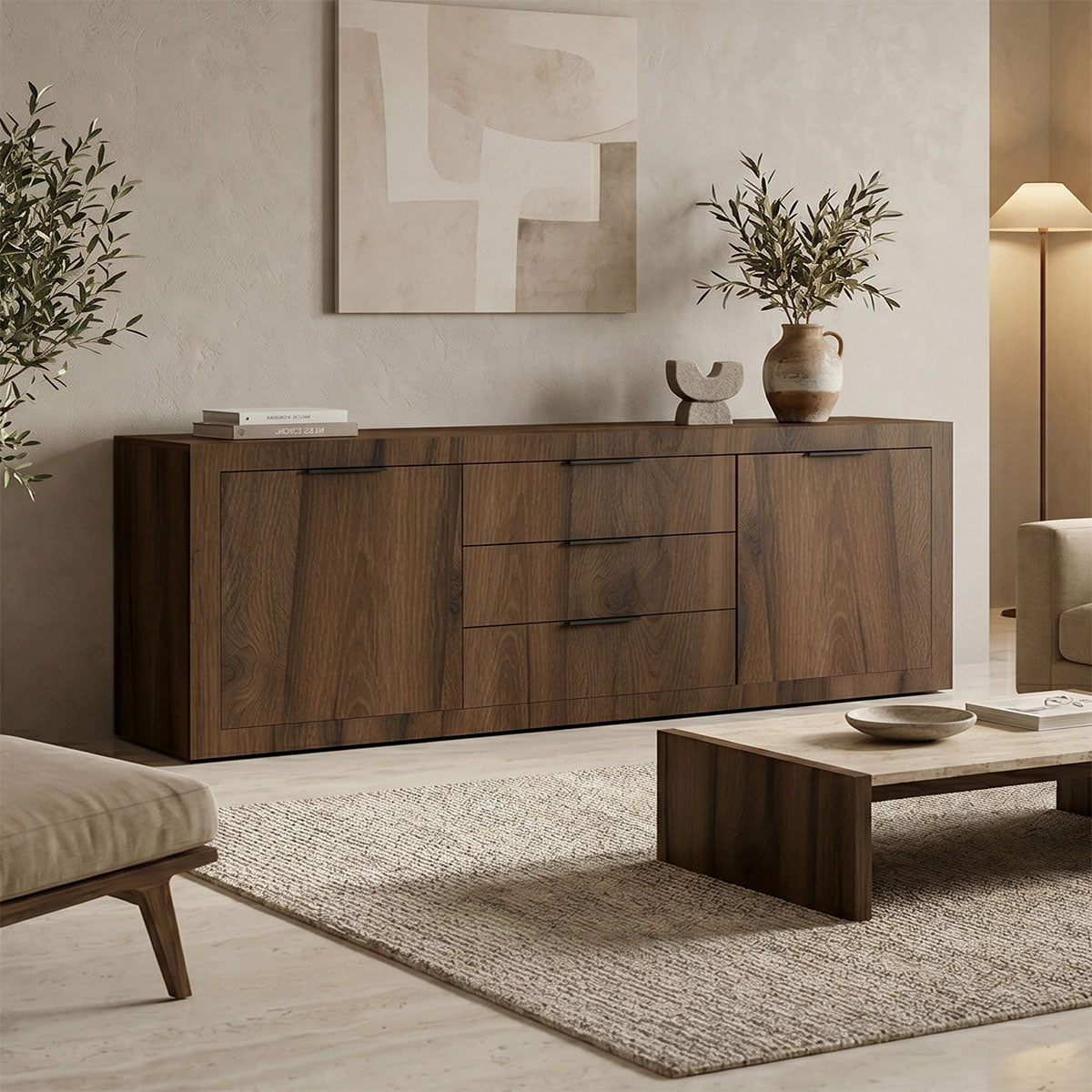 Бюфет DOHA орех с дъб, 210x45x80.5 см