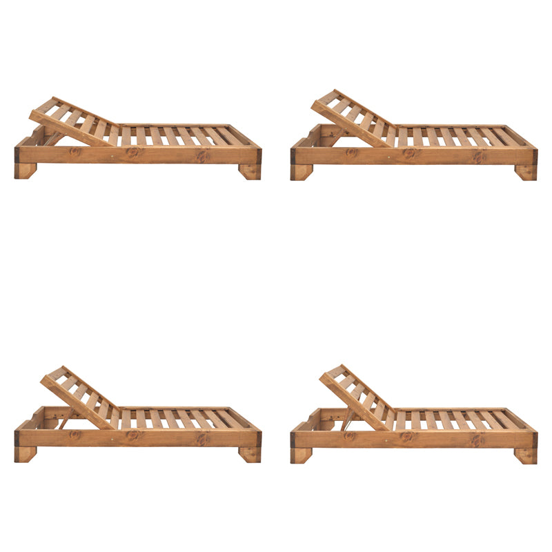 Шезлонг Zalka L1 дърво ела в цвят орех 66x197x28см