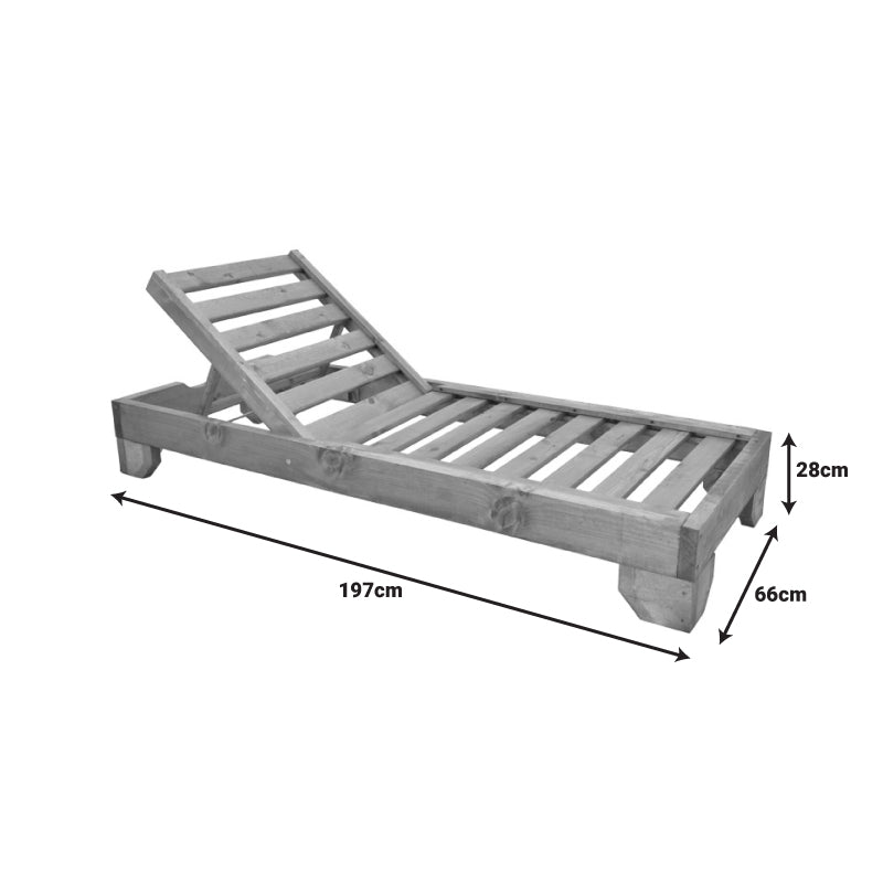 Шезлонг Zalka L1 дърво ела в естествен цвят 66x197x28см