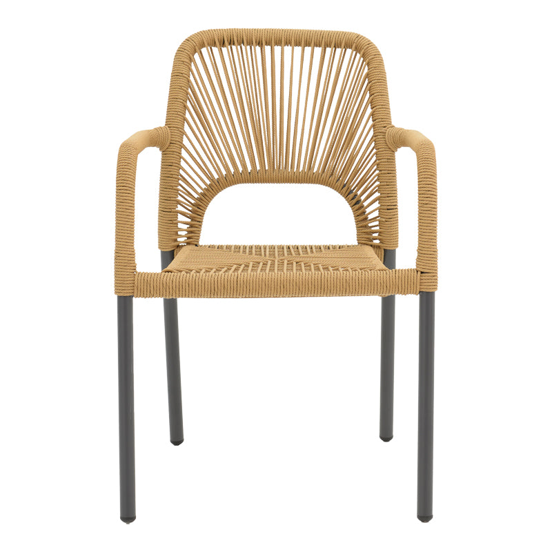 Алуминиев фотьойл Norture стифиращ антрацит рамка-естествен ратан 57x63x82см