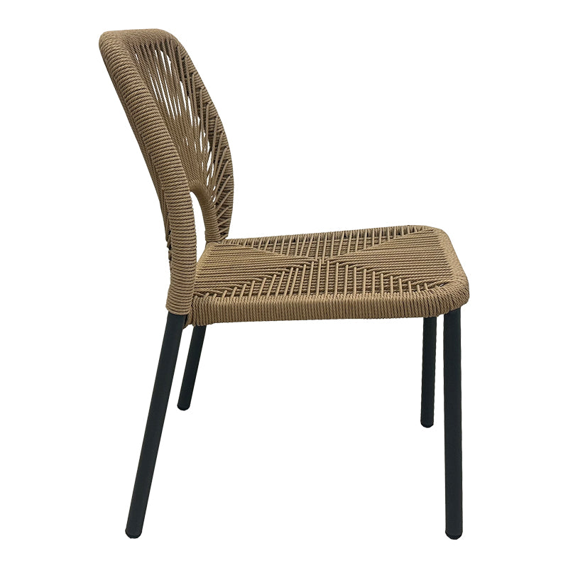 Алуминиев стол Norture стифираща антрацитна рамка-естествен ратан 45x63x82см