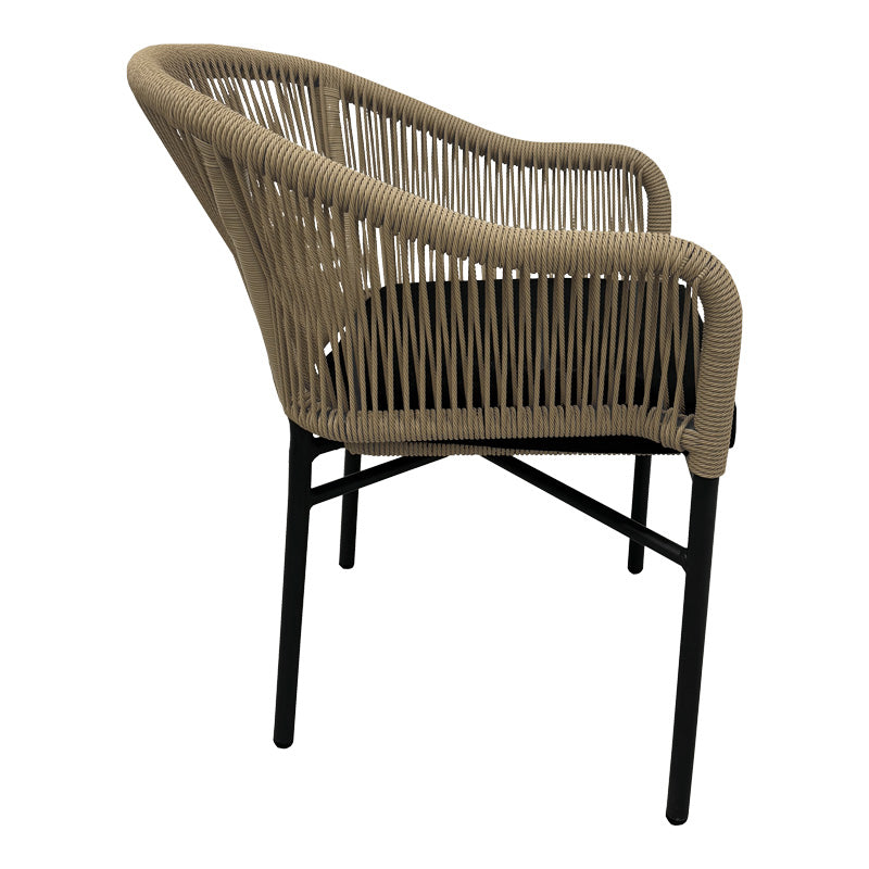 Алуминиев стол LEGANA  стифиращ антрацитна рамка-естествен ратан 56x66x82см