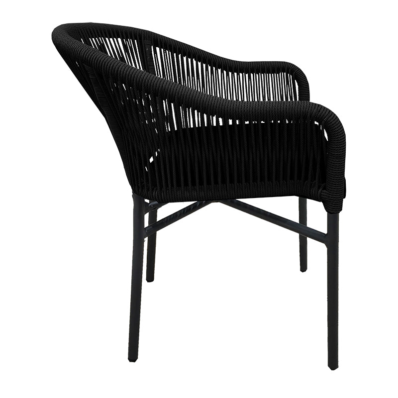 Алуминиев стол LEGANA стифиращ антрацит рамка-ратан 56x66x82см