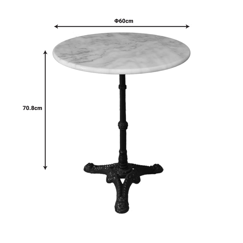 Мраморна маса Ankara чугун в бяло-черен нюанс Φ60x70.8cm
