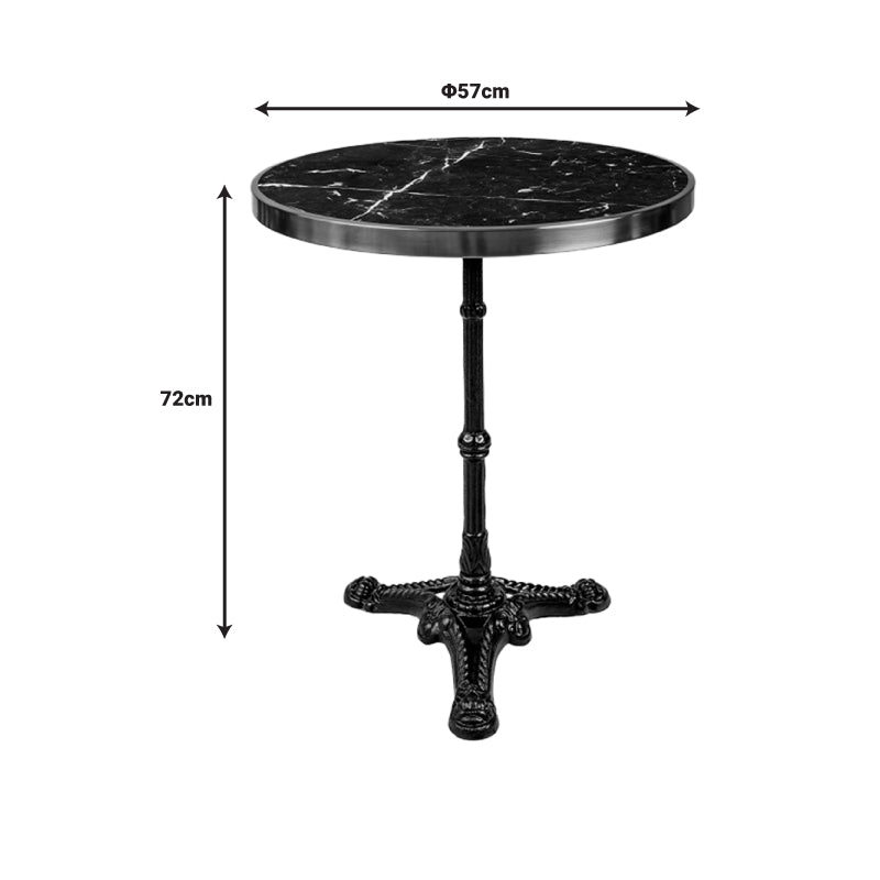 Мраморна маса Andeket чугун в черен-златен цвят  Φ57x72cm