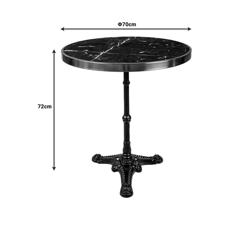 Мраморна маса Andeket чугун в черно-златен нюанс Φ70x72cm