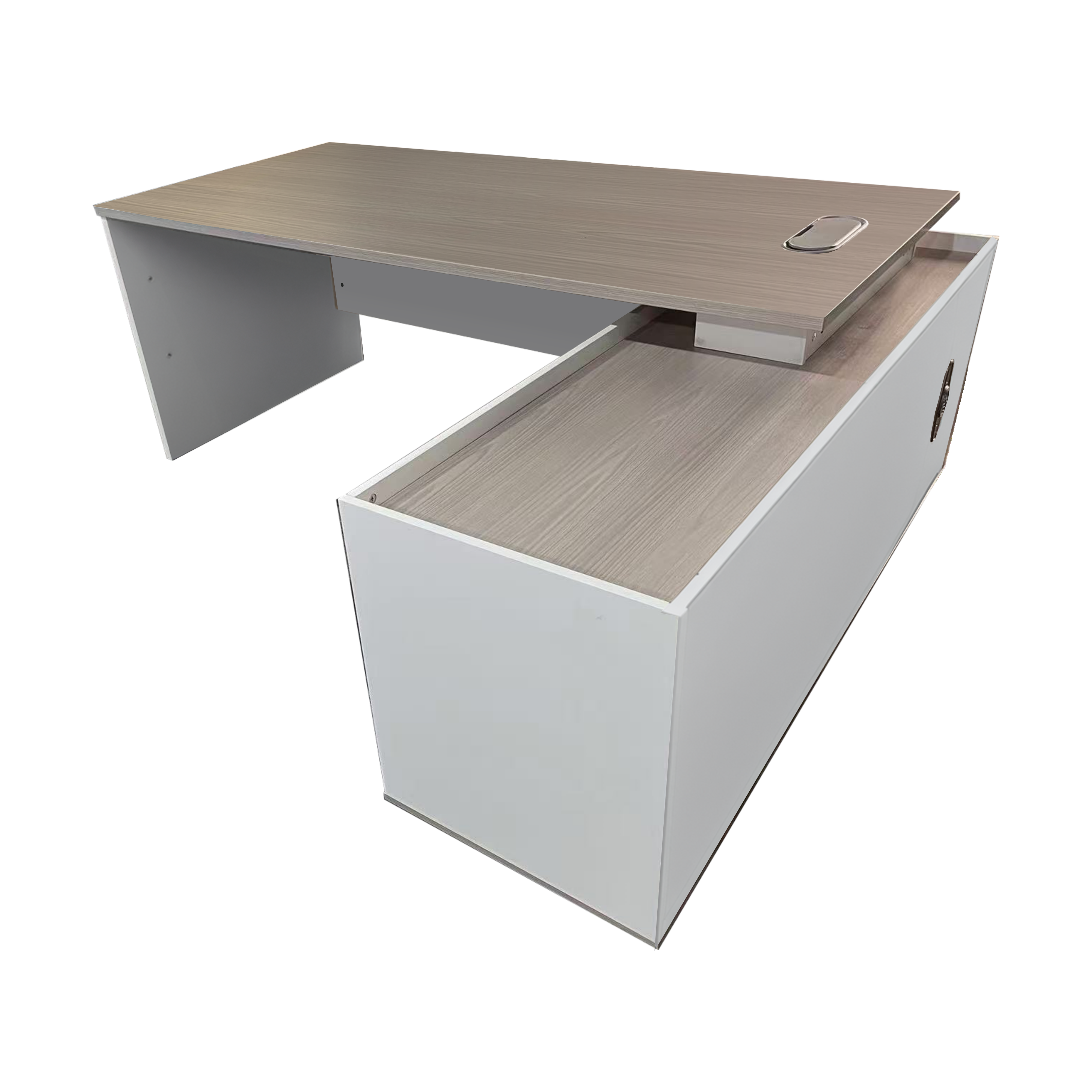 Професионално реверсивно работно ъглово бюро ARMADI сонома-бяло 180x80x75см