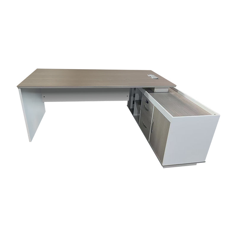 Професионално работно ъглово бюро Armadi сонома-бял цвят 200x90x75см