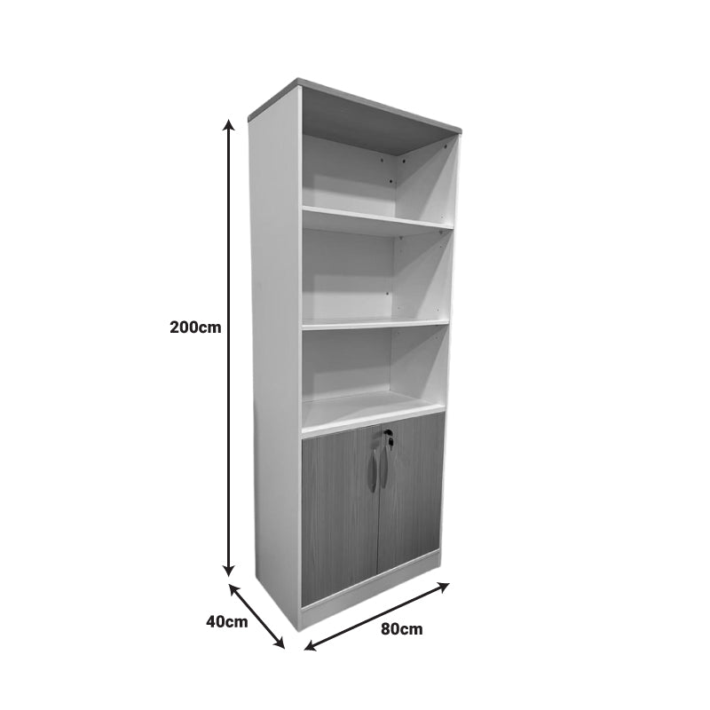 Офис библиотека Armadi в цвят сонома-бял 80x40x200см