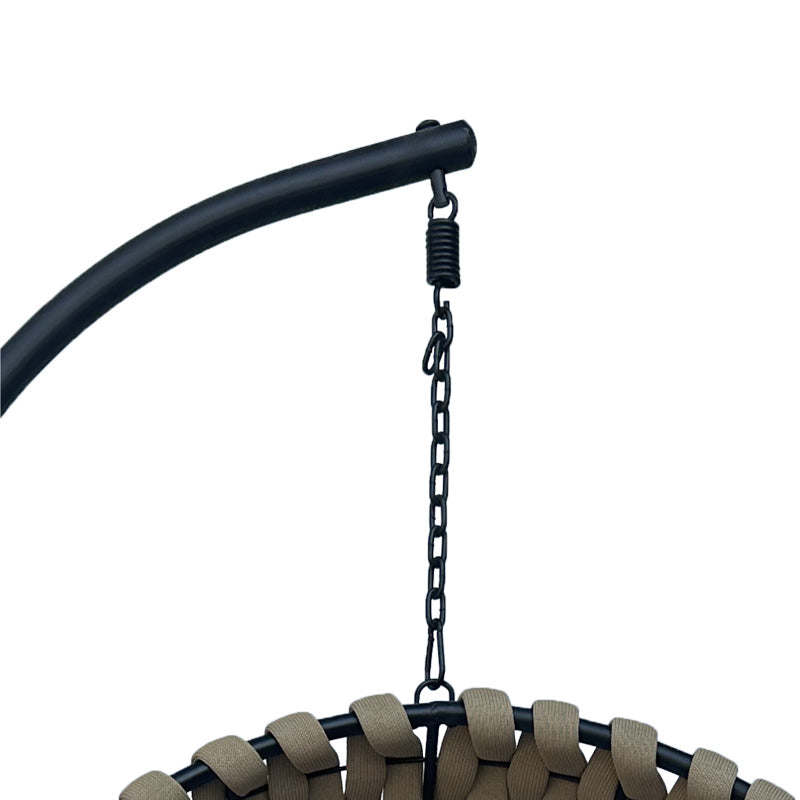 Градинска люлка Makito с черна метална основа - pvc в бежово-сив цвят 100x105x195см