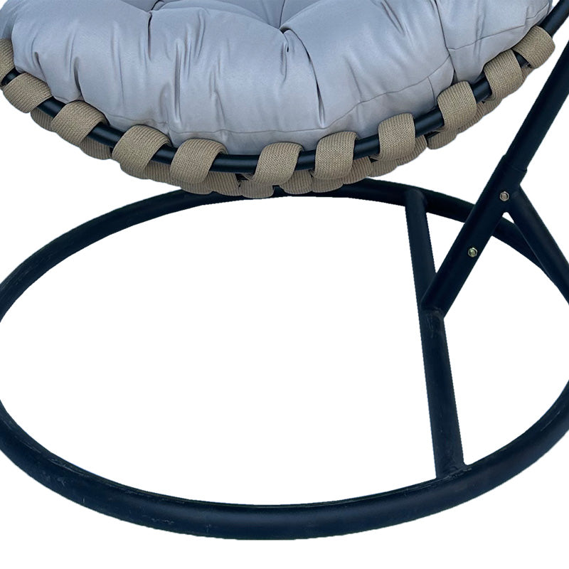Градинска люлка MAKITO с черна метална основа - pvc в бежово-сив цвят 100x105x195см
