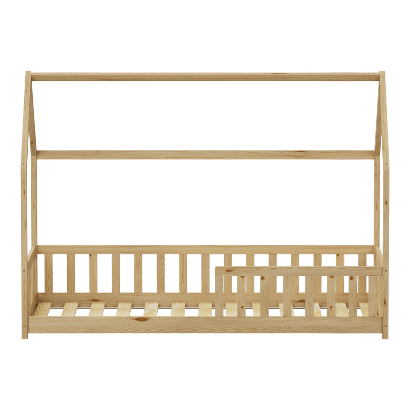 Детско легло Callan в стил Монтесори с релси борова дървесина в естествен цвят 90x190см