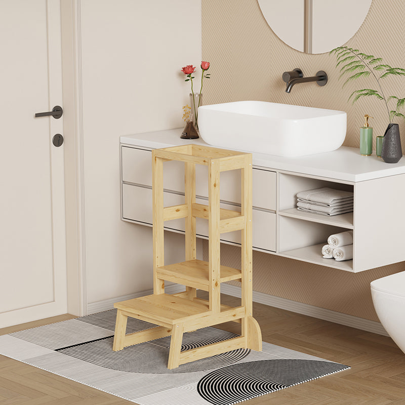 Учебна кула за деца Chiquel монтесори стил дърво в естествен цвят 45.7x51x90см