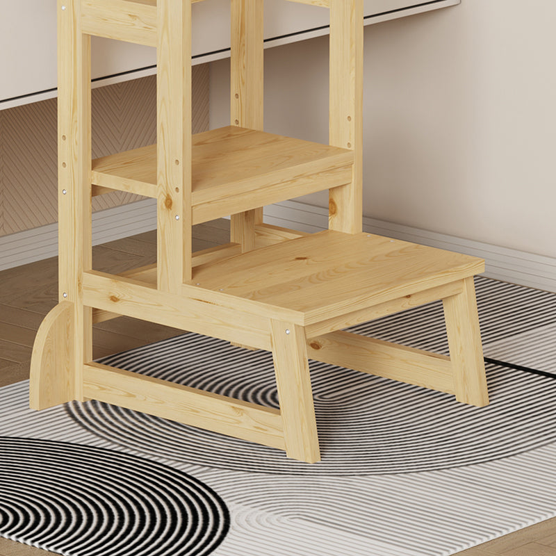 Учебна кула за деца chiquel монтесори стил дърво в естествен цвят 45.7x51x90см