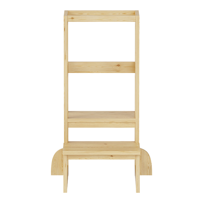 Учебна кула за деца chiquel монтесори стил дърво в естествен цвят 45.7x51x90см