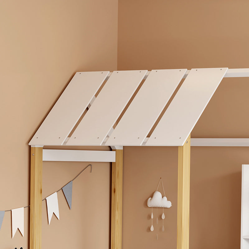 Детско легло Bedria Mонтесори стил дърво в бяло-естествен цвят 190x90см