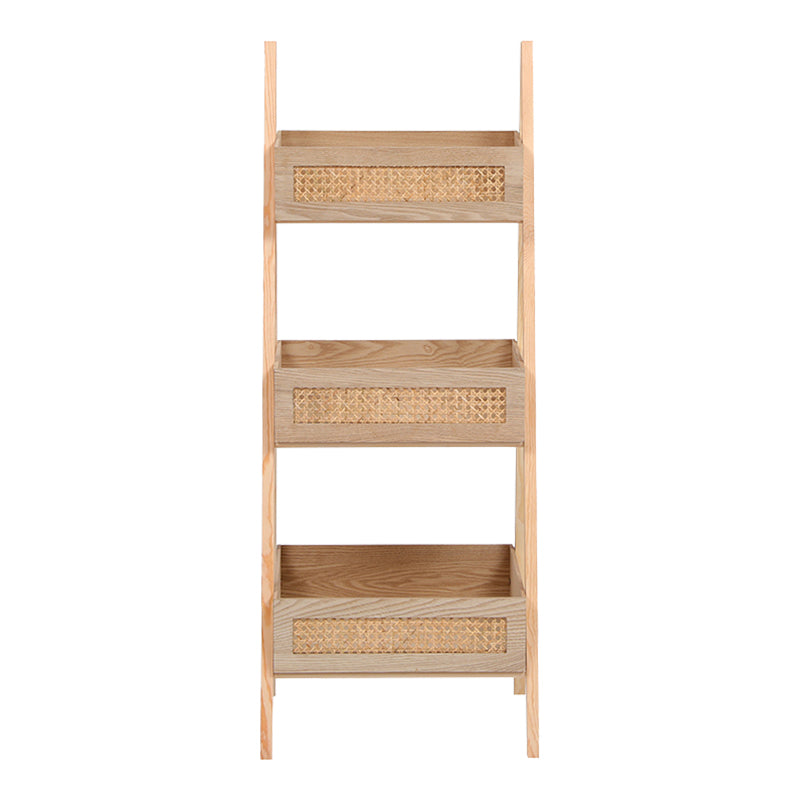 Подов 3-етажен рафт scandy d, борово дърво-ратан, в естествен цвят 44x37x110см