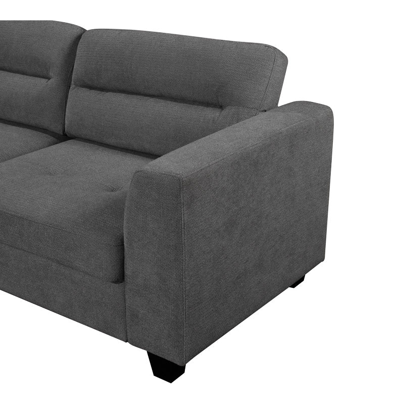 Ъглов диван десен ъглов Camile тъмносив дамаска 270x174x95см