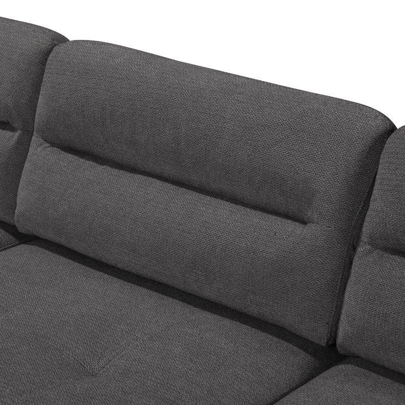 Ъглов диван десен ъглов Camile тъмносив дамаска 270x174x95см