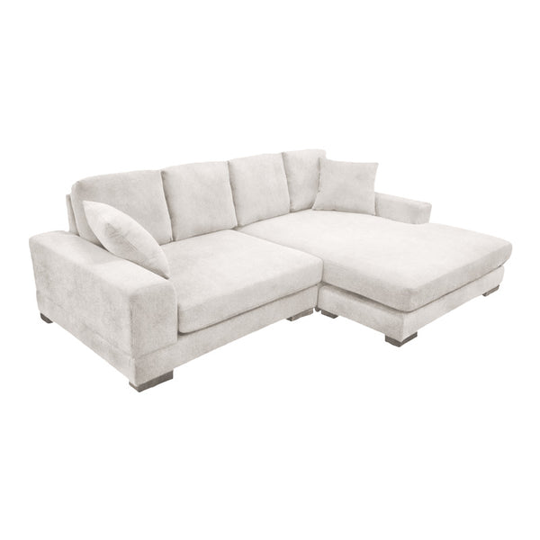 Обръщащ се диван Cornerdo плат в цвят слонова кост 265x175x85см