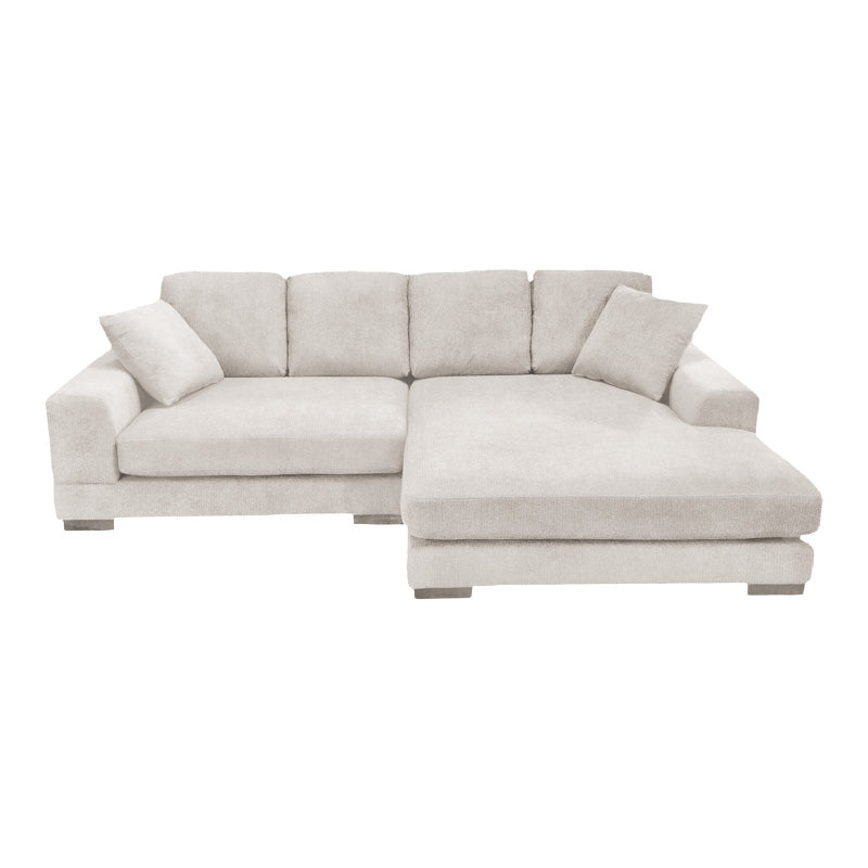 Обръщащ се диван Cornerdo плат в цвят слонова кост 265x175x85см