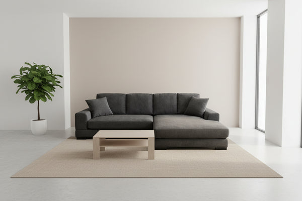 Обръщащ се диван CORNERDO плат в тъмно сив цвят 265x175x85см