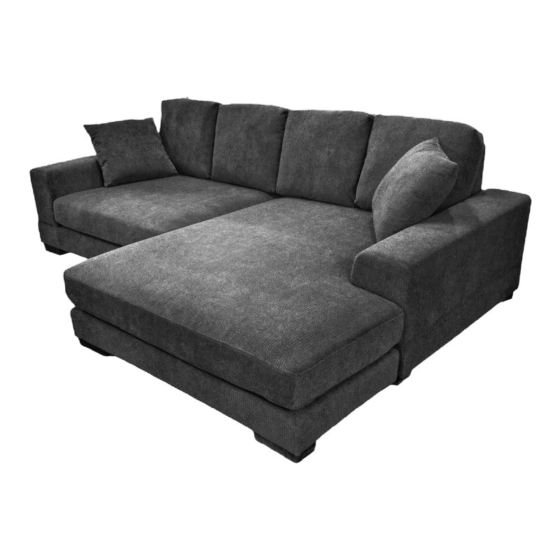 Обръщащ се диван CORNERDO плат в тъмно сив цвят 265x175x85см