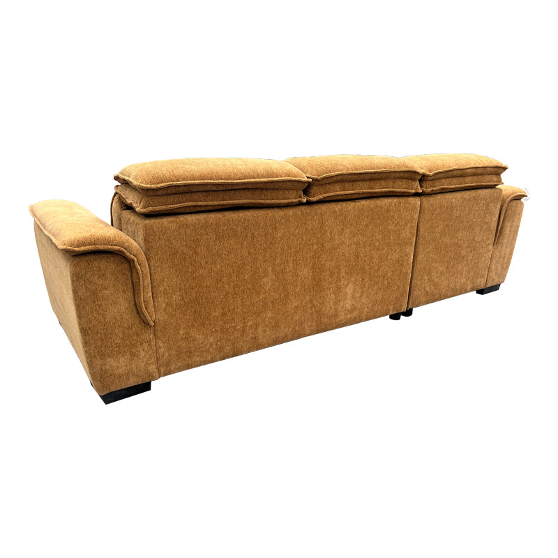 Десен ъглов разтегателен диван lemance camel плат 251x168x82см