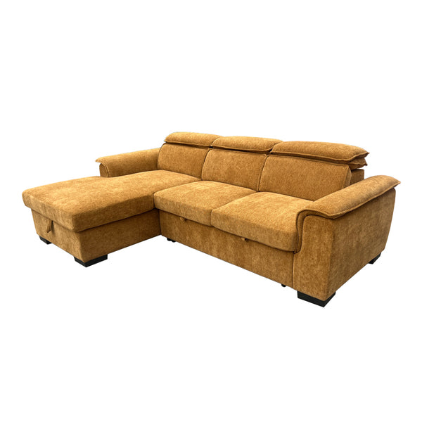 Десен ъглов разтегателен диван LEMANCE  плат 251x168x82см