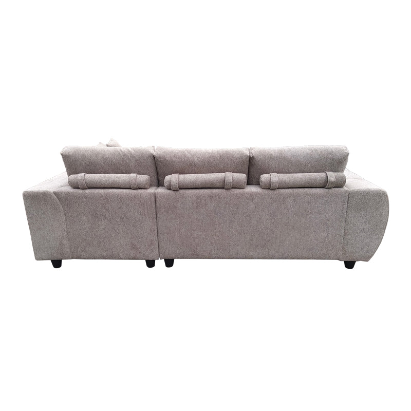 Ляв ъглов диван LONDE сив бежов плат 273x211x92см