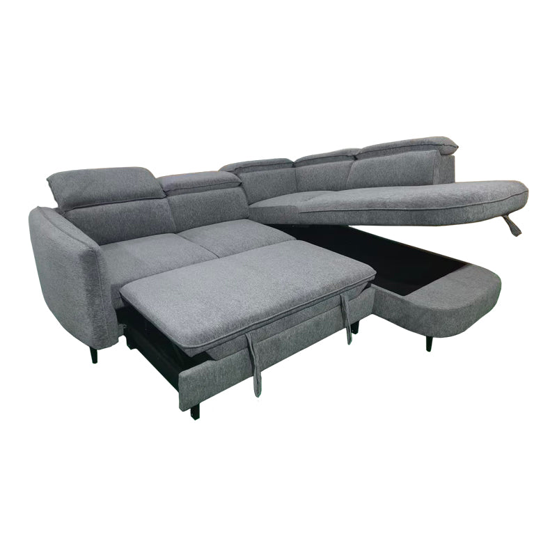 Ляв ъглов диван NAPIA  плат антрацит 249x210x98см
