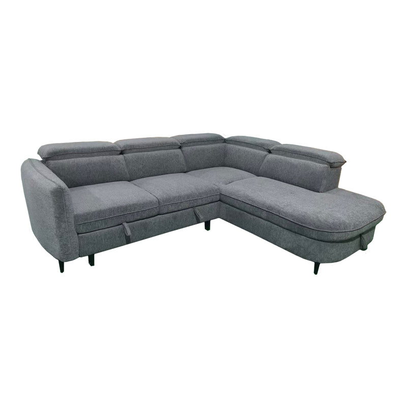Ляв ъглов диван NAPIA  плат антрацит 249x210x98см