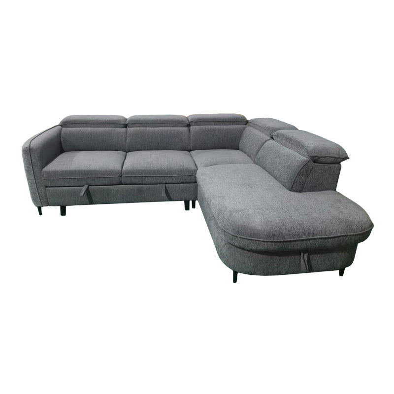 Ляв ъглов диван NAPIA  плат антрацит 249x210x98см