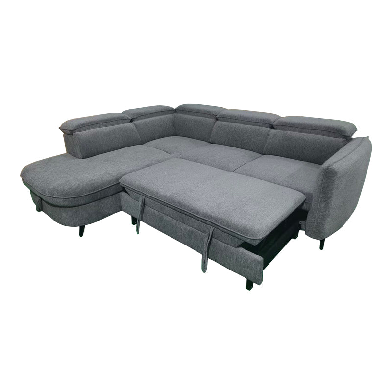 Десен ъглов диван NAPIA плат антрацит 249x210x98см