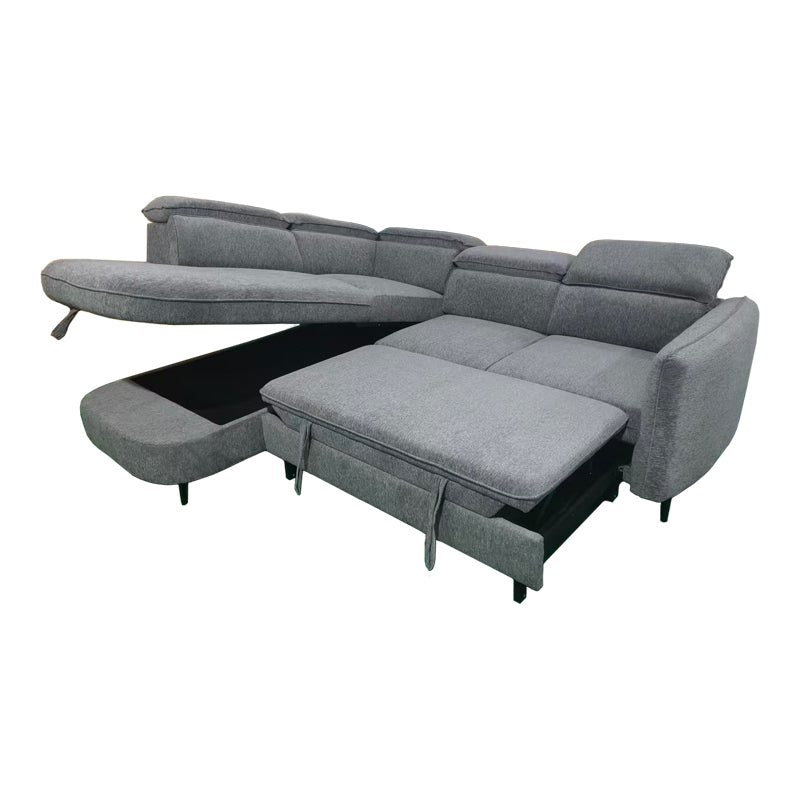 Десен ъглов диван NAPIA плат антрацит 249x210x98см