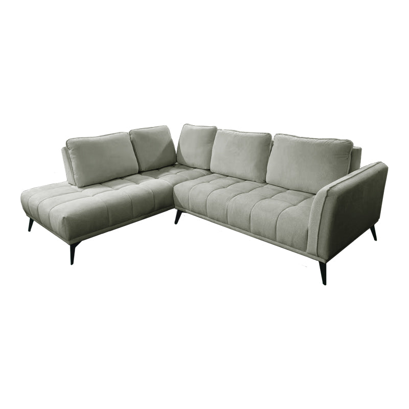 Ъглов десен диван belanza сив бежов плат 265x213x90см