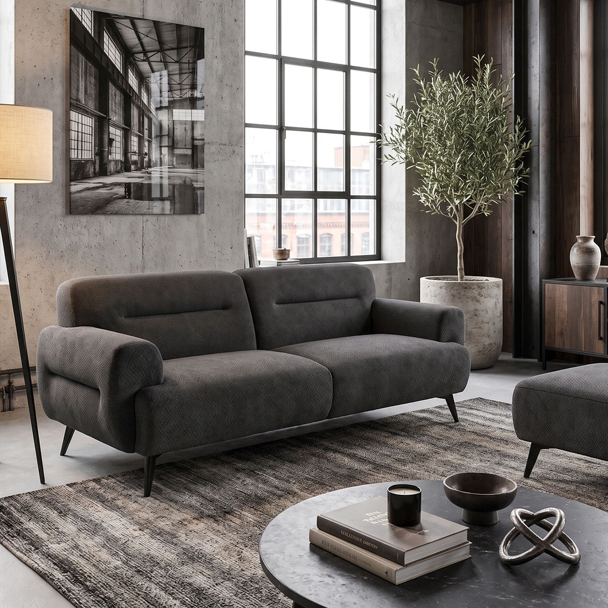 3-местен диван anbola антрацит плат 213x87x80см